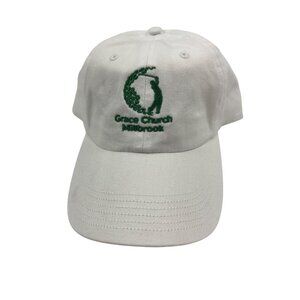 Grace Church Millbrook White Cotton Hat By Richardson Adjustable Strapback 99c